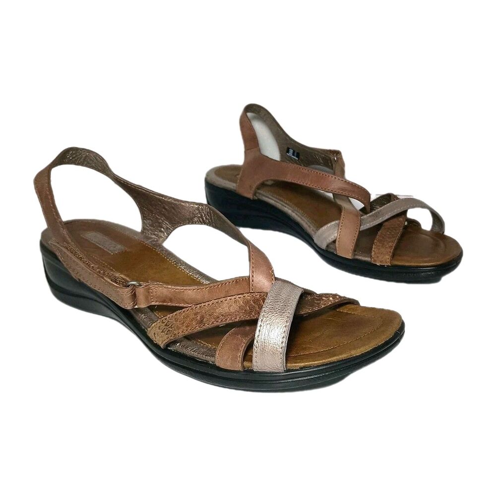 Women's Sz EU 40 Ecco Sensata Sexy Summer Sandals Navajo Brown 206033377402